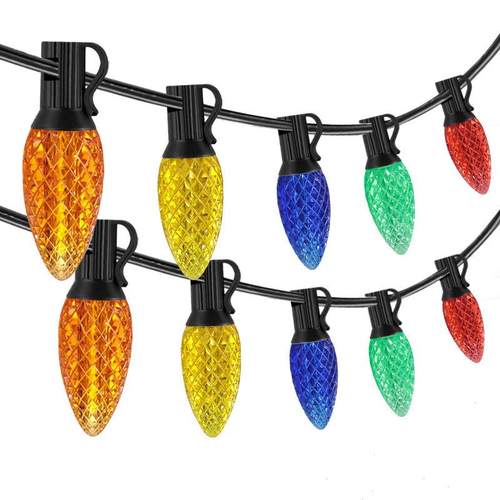 太阳能草莓灯塑料25灯户外低压地插圣诞节日菠萝花园装饰彩灯串