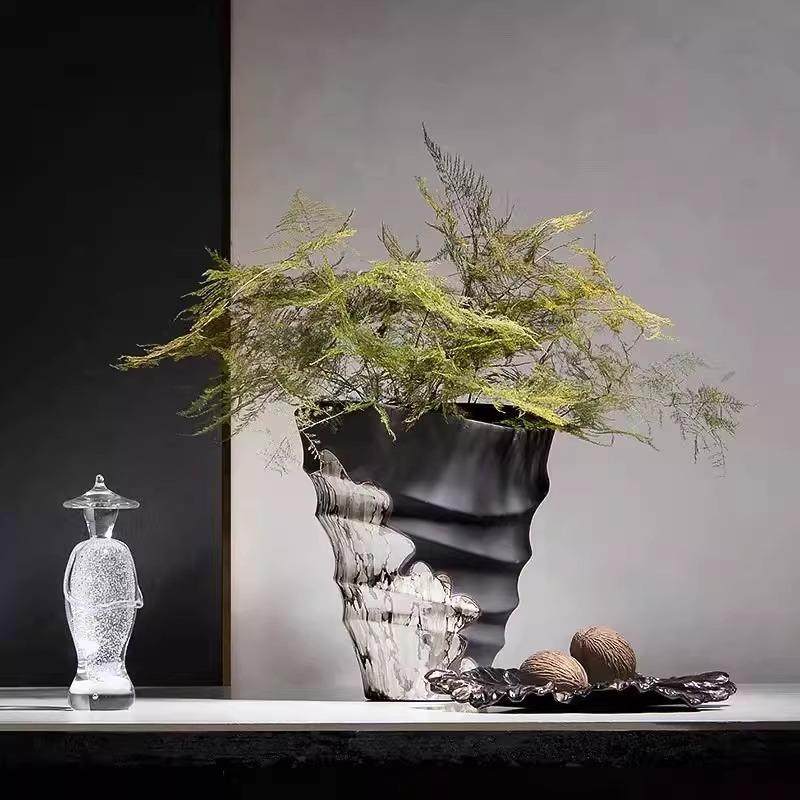 现代新中式大口径花瓶螺旋纹艺术插花花器客厅餐桌茶几树脂工艺品,机械设备,其他机械设备,淘宝优惠券,粉丝福利购,淘宝优惠卷