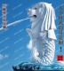 新加坡鱼尾狮石雕喷水鱼尾狮汉白玉狮子头喷泉石头鱼尾狮喷水狮子