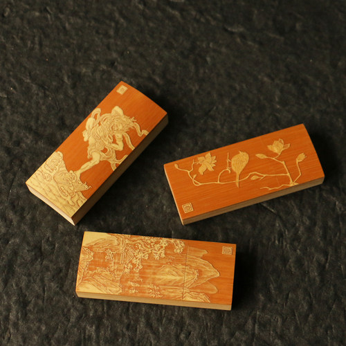 十几年老玉竹牙线盒东阳名家裘立刚本工精工留青雕刻竹雕把件竹器