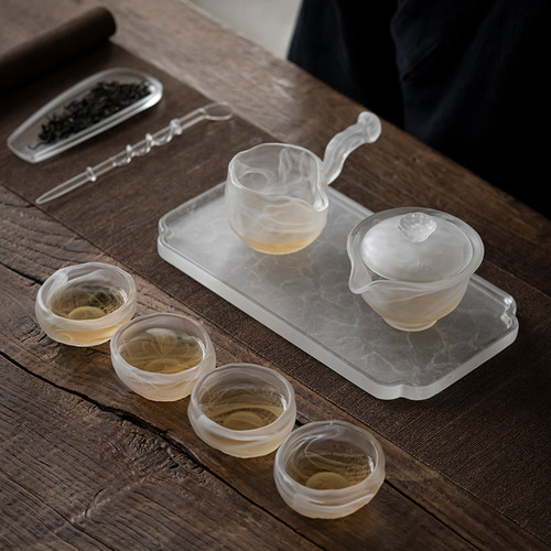 古法琉璃盖碗手工冰韵云雾肌理复古手抓茶碗泡茶碗功夫茶茶具送礼