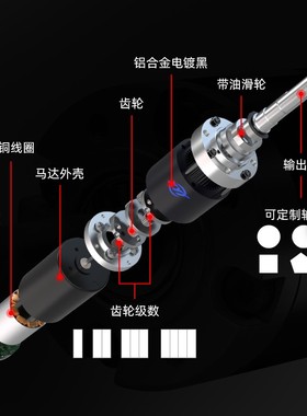 2838微型直流减速电机12v24v可调速小型正反转行星齿轮马达电动机