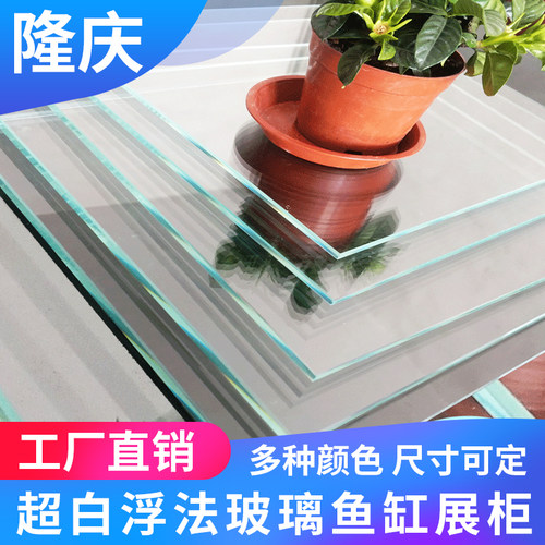 定做家用长方形圆形超白鱼缸玻璃展柜钢化玻璃大型小型客厅造景用