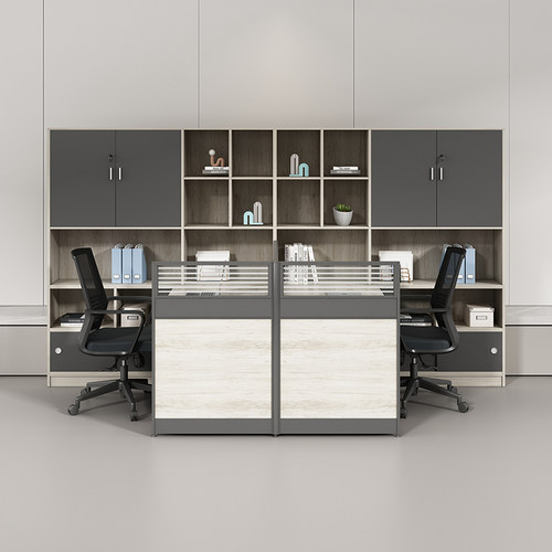 财务桌屏风隔断电脑桌简约现代2人4人位办公桌椅组合工位桌职员桌