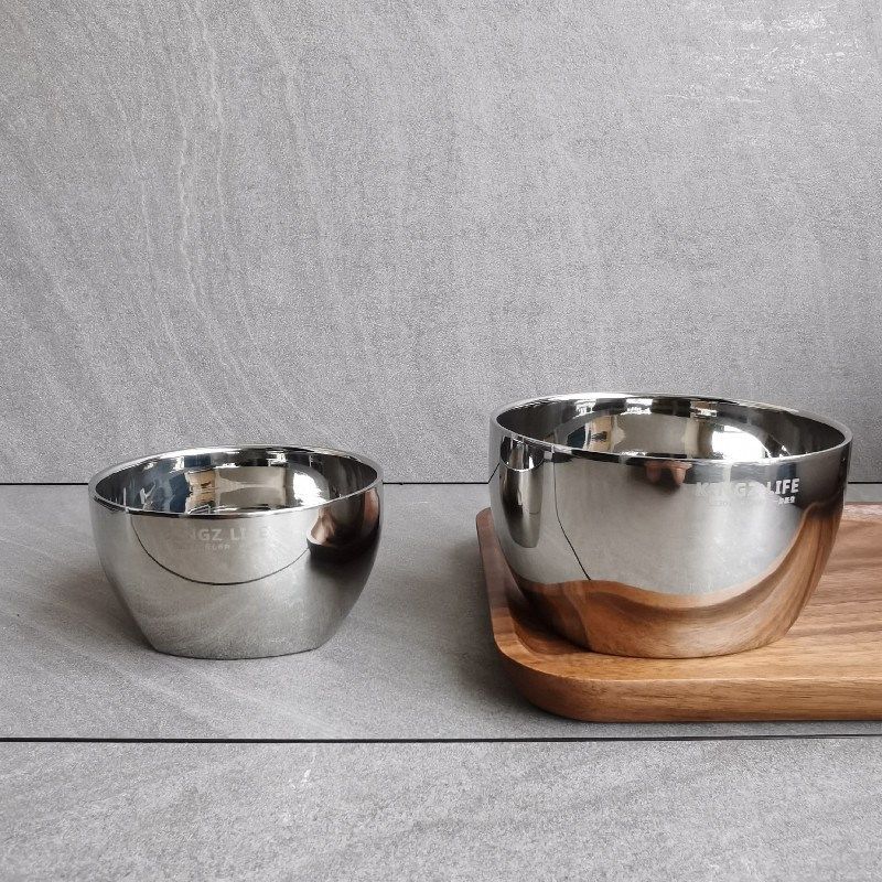 304不锈钢双层儿童碗 家用隔热碗 加厚饭碗 宝宝辅食碗 防烫汤碗