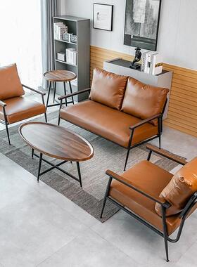 办简公接沙发985务待铁艺约现代会客休息区洽谈商用办公室茶商几