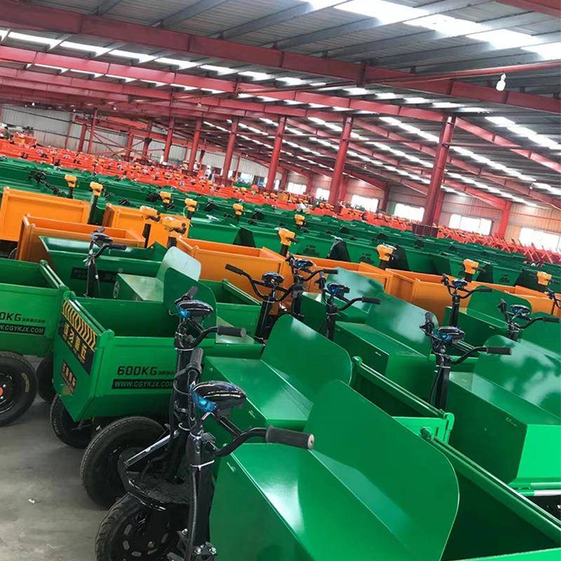 电动三车工地灰斗轮车运土运车搬运车平拉砖车翻板斗288载车