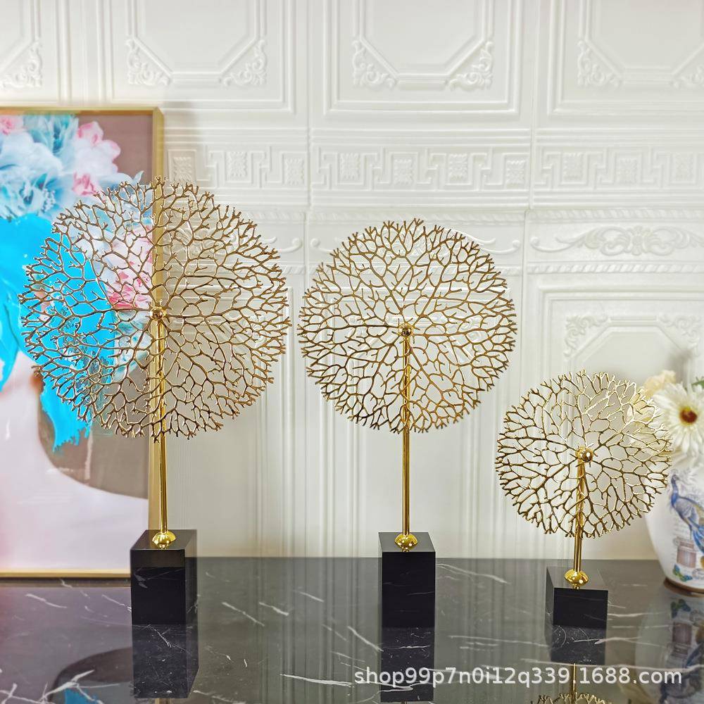 欧式轻奢MET19002金属海树公珊瑚家居厅装饰摆件客玄关办品桌酒店