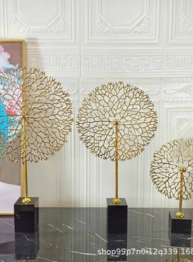 欧式轻奢MET19002金属海树公珊瑚家居厅装饰摆件客玄关办品桌酒店