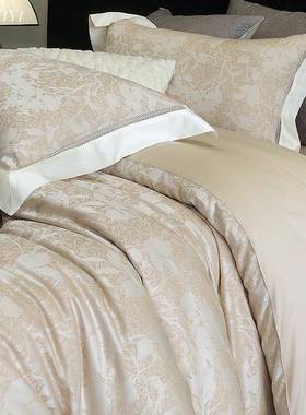 S美套式轻YC96960奢提花天高支100丝长绒棉床单四件全棉被套裸睡