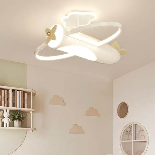 男孩卧室飞机灯孩儿房间灯奶油风创意卡通简约吊现代小次22卧灯童