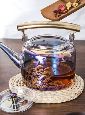 复古耐高温贝彩烧玻提梁壶煮茶壶电陶tb-67275水炉烧大壶加厚容量
