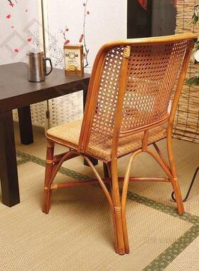 小藤椅天矮条IZH靠背腾椅子老式休闲然织编成人真藤家用老人阳台