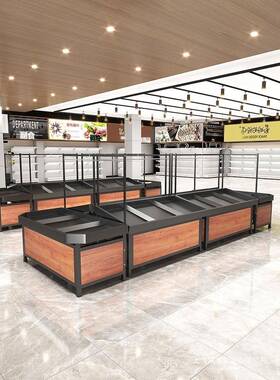 展超市款水果货架中岛升架降永辉商用蔬菜示多子层平台钢VNN木架