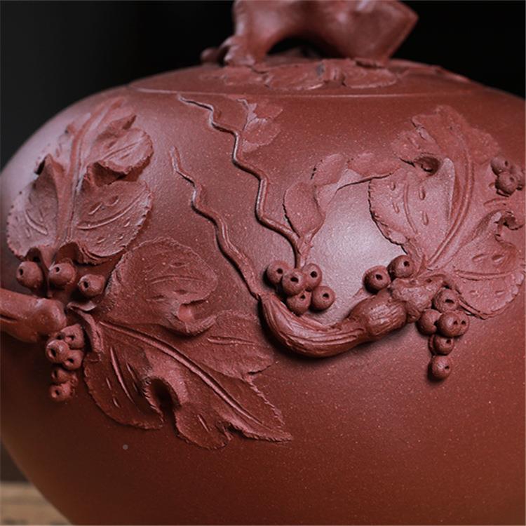 茗雅阁SS01-10原砂宜紫砂壶手工制作矿清水泥兴松紫鼠葡萄茶壶厂