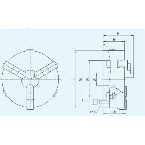 呼和众环三爪自定心QW-165盘动K11165自定心卡爪手三卡抓夹头机车