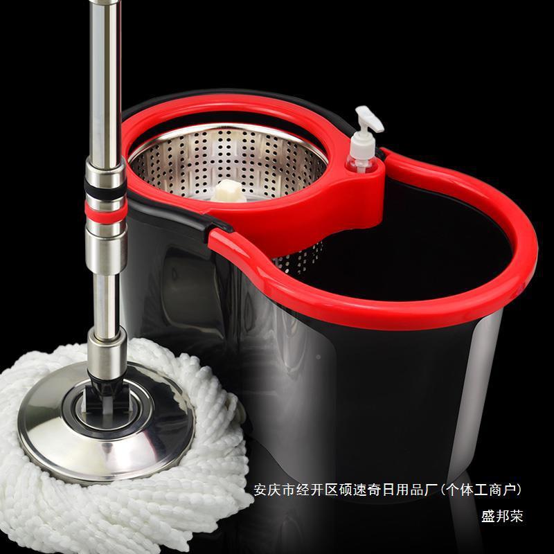 拖把桶免手洗甩懒人拖把旋转墩自双驱布动动踩池带854轮干手压干