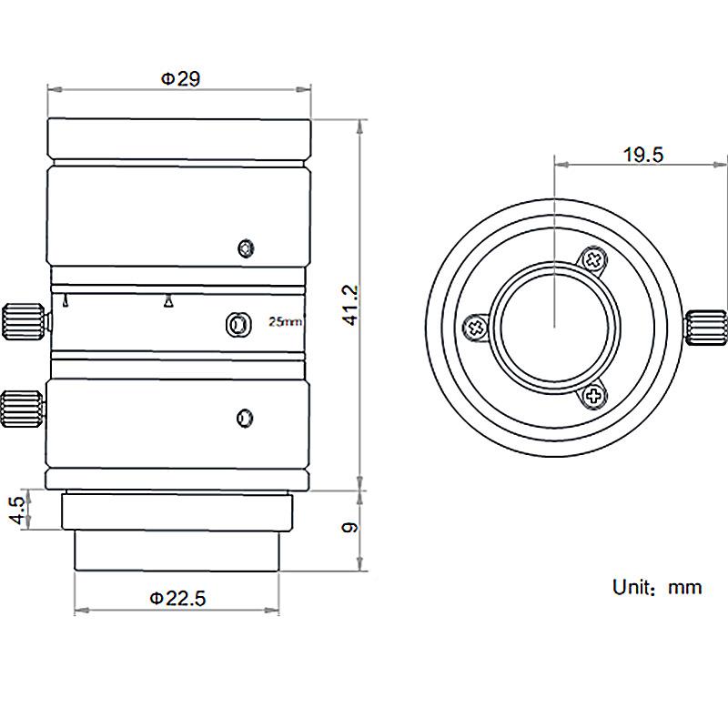 海康相机镜头MVL-HF12524-10MP海康工业m镜233头1M/.8