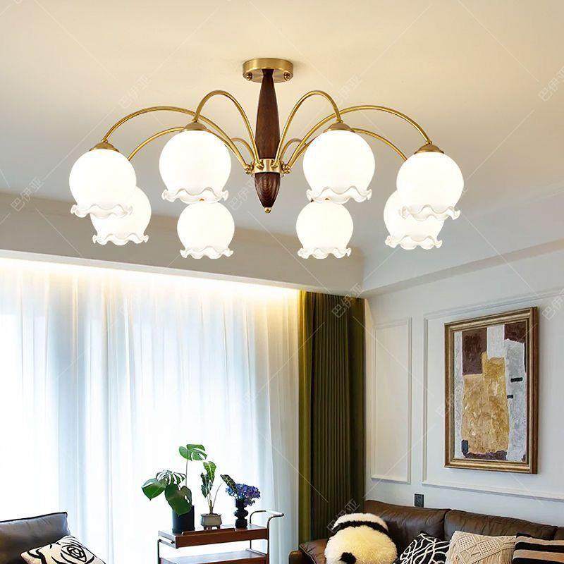 客式厅吊灯复中古宿创意实木餐厅卧室日式美430古民铜色房间玻璃,家装灯饰光源,智能吊灯,淘宝优惠券,粉丝福利购,淘宝优惠卷