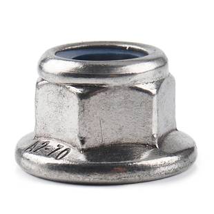 防滑防六松螺母：M母螺3 跨境140只盒装 304不锈钢518角法兰尼龙