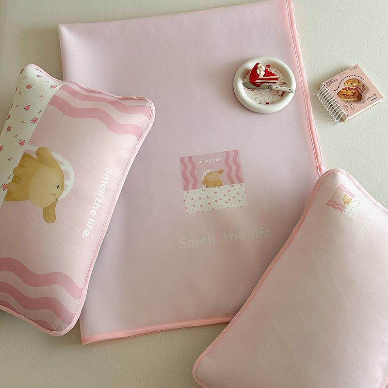 A类糯叽叽席凉果冻席三件套纯色简感约卡通爱可床床笠款IBV两三件,床上用品,冰丝席,淘宝优惠券,粉丝福利购,淘宝优惠卷