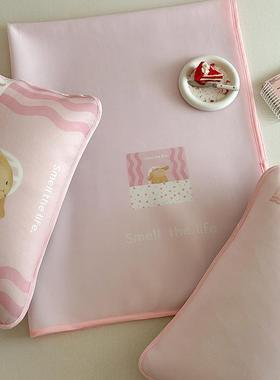 A类糯叽叽席凉果冻席三件套纯色简感约卡通爱可床床笠款IBV两三件