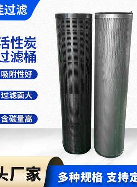 工业废置气处理装活性炭筒除不锈钢过滤筒芯风机味箱状筒活性炭过