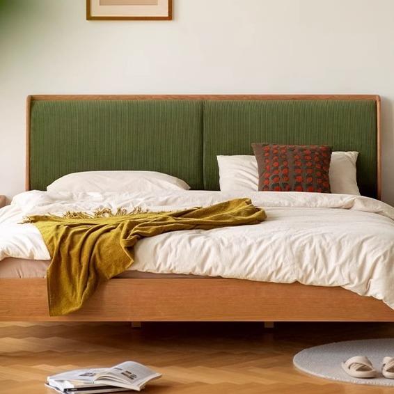 全实木软包床.樱见详情页桃木日家具1.5人单人床18米主卧双床简式