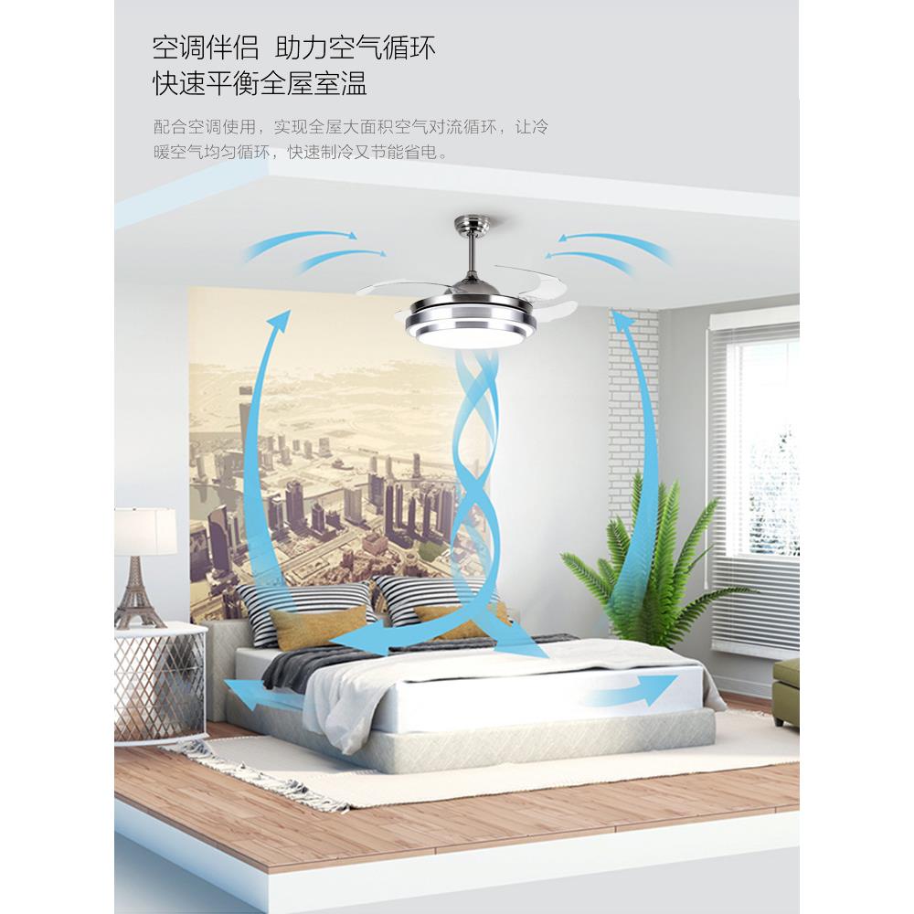 2025隐形电风扇吊灯现代简餐约客厅厅卧室风扇一吊扇灯体吸顶414