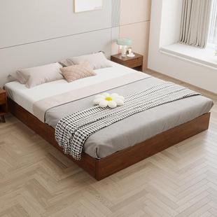 床无头实排骨架床现代简型约B12钢木小户家用榻榻米钢木床板全木