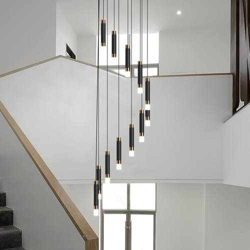 楼梯长吊灯2025楼年新现代简约别墅轻奢客厅oft网红l旋771款转复
