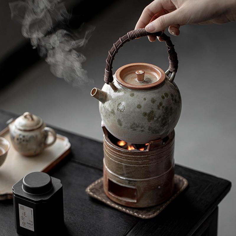 叁间水墨BON柴烧围煮茶碳炉手工粗茶陶煮炉炉酒精炉式烤茶日炉差