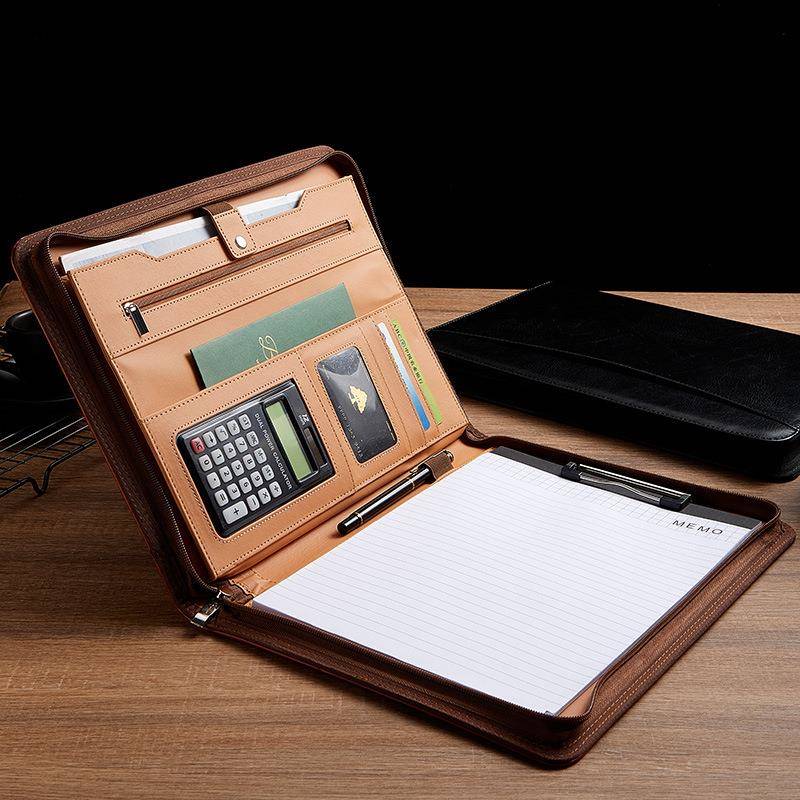 商a4印文件夹可logo销售理夹带计算器QC94S店合同资经料夹现务货