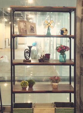复lo架ft美式实木简约书柜陈列SP-016厨房板多层置物架古隔收纳铁