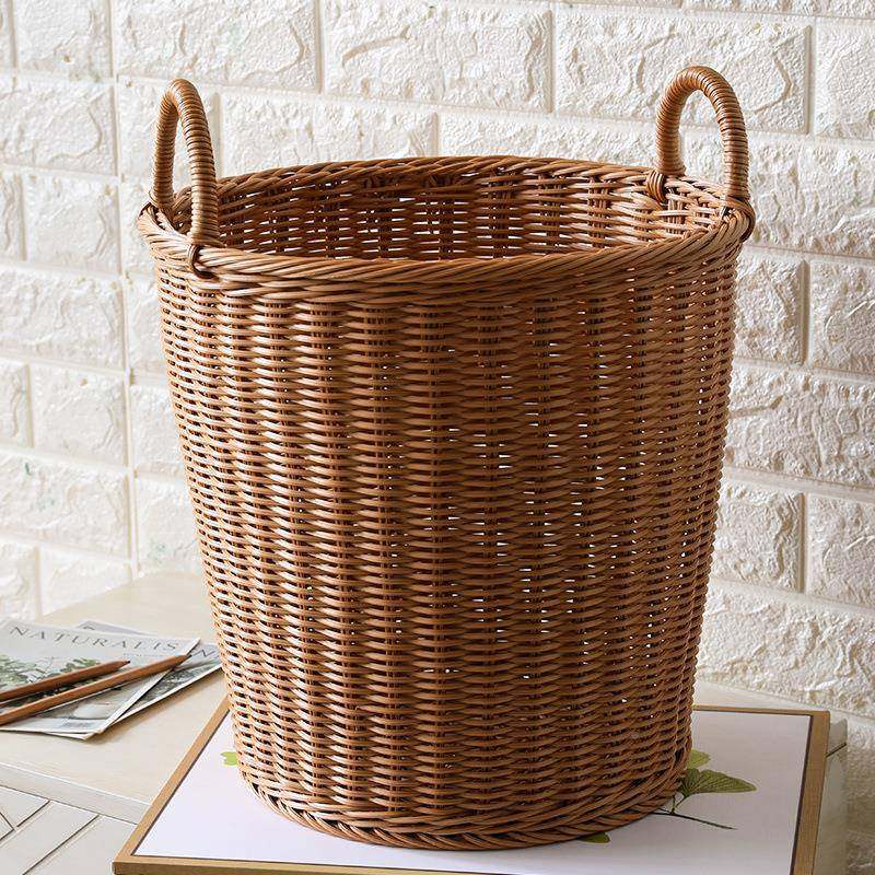 仿藤编脏UQS衣筐篮圆形篓子家用洗衣收纳洗衣桶酒店浴塑料室收纳