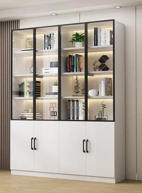 书柜玻璃门落家用展柜一GLL体书书橱示地式办公文件房柜防尘摆件