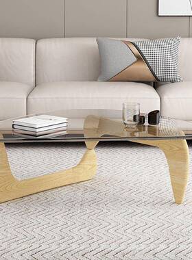 新款轻EVM高档玻璃茶几客厅小户型现代i美式茶几ns风简约奢创意茶