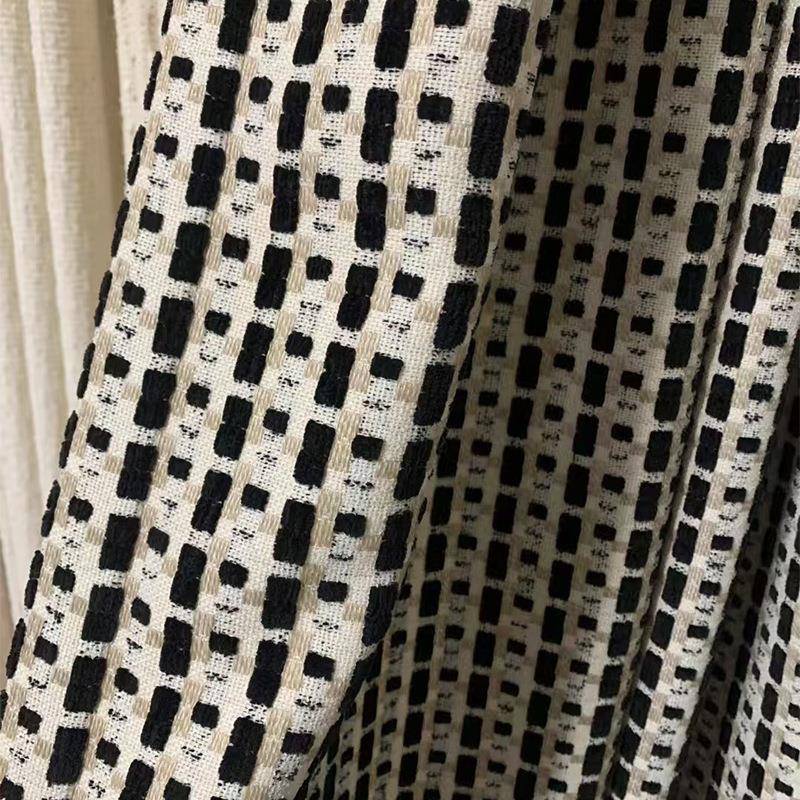 现代简约巴家胺条纹692编织成窗帘居客多厅卧室阳台飘窗遮品光窗