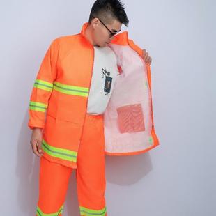 分式 分体衣厂398家双层雨加厚牛津布劳徒体步反光保雨裤 套装