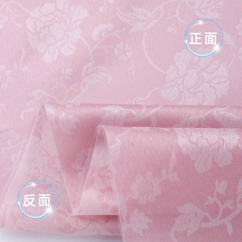 制芙蓉牡丹披风长短衫2516季透不夏易皱暗纹纱明汉服布气料