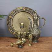 创意仿宫廷酒具套装 白杯酒青古红铜00011高脚酒古壶一口杯厅家用