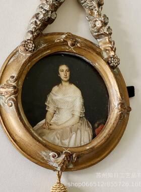 饰复手工镂空雕花相树脂框美式乡村法ZXW158/1式流苏画古框墙面装