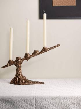 现代烛奢抽象几何样板房竹节台A117面电视柜家居软装桌装饰艺轻术