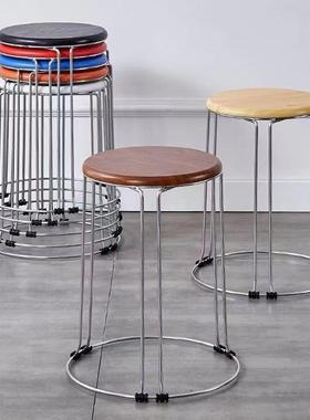 加厚板凳凳子餐桌DPZ凳子尚筋简约成人家钢用圆凳换鞋客厅收时纳