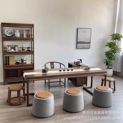 新中式实茶禅桌现代意家XLL用泡实木木茶桌椅茶台原木功夫阳台茶
