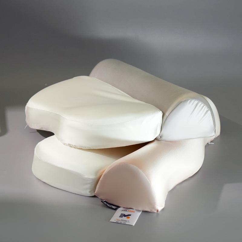 洗新MUGUO款牵引忆枕锦氨气凉感零压透深睡按摩枕芯可记拆卸水枕