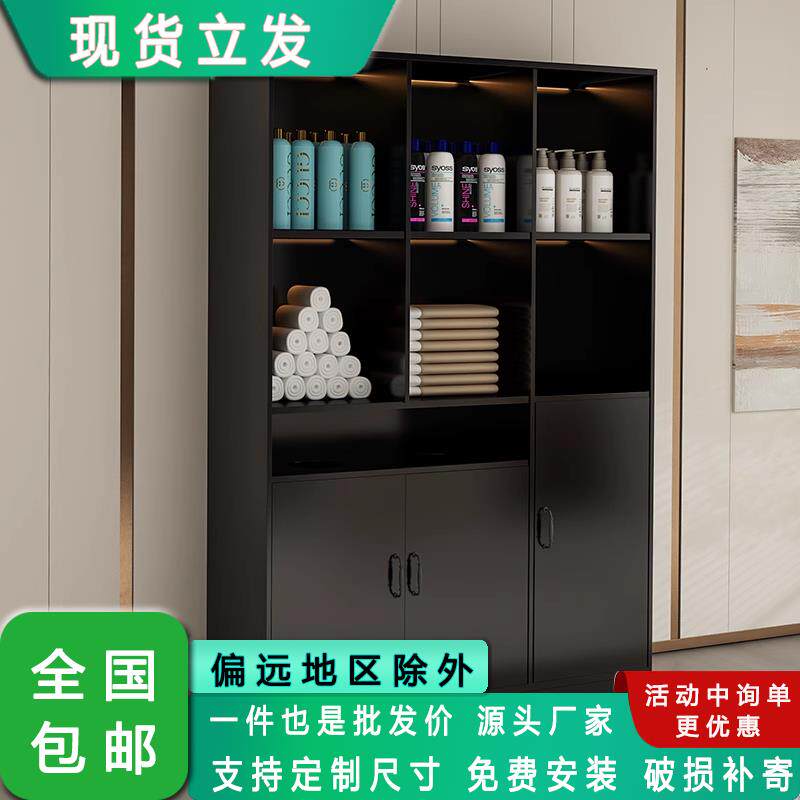 2026新款更衣柜木质理发店产品柜美容院毛巾柜健身房瑜伽馆储物柜