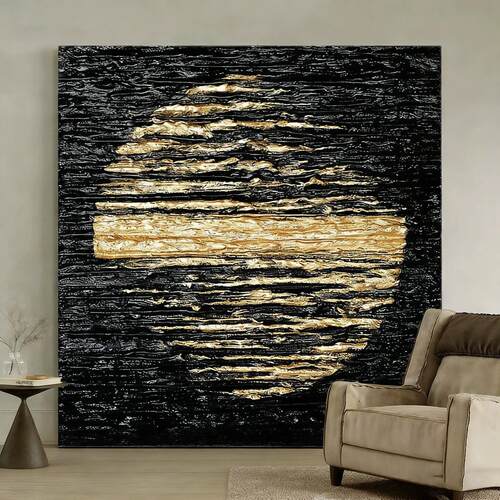 现代轻奢客厅装饰画2026新款肌理感沙发背景墙挂画餐厅正方形壁画