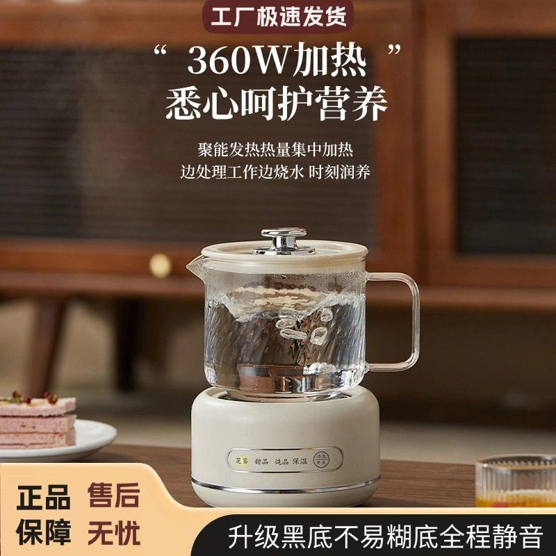 小浣熊多功能养生壶迷你办公室煮茶器家用小型花茶壶全玻璃电炖杯