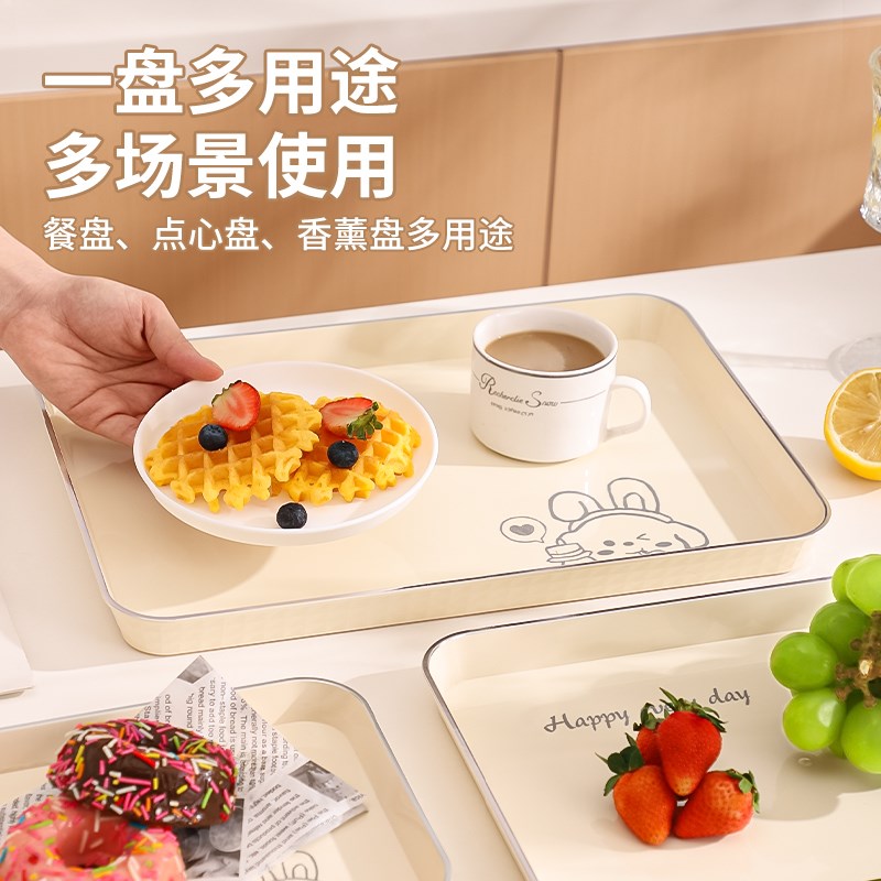 新款轻奢茶盘家用客厅茶几长方形托盘放茶杯杯子高档放置水果盘子